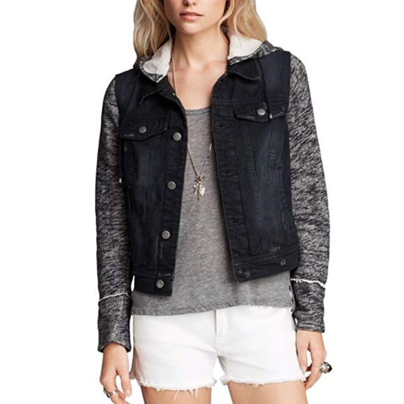 Free People Denim & Knit Jacket - Picture 1 of 6